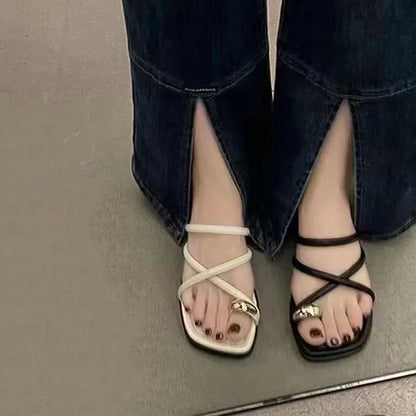 DANA Flat Heel Roman Slippers