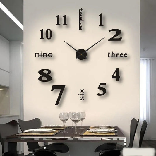 90 To 120cm Large-sized 3D Number Poster Wall Clock
