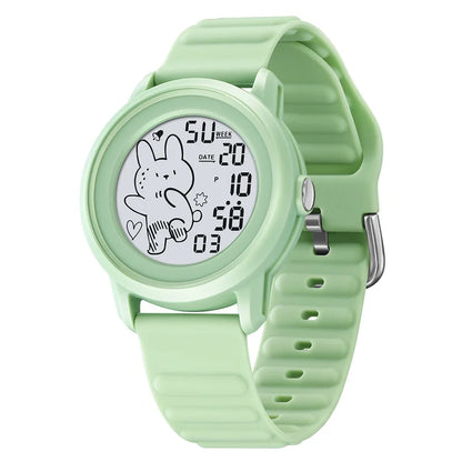 Unisex Digital Carton Rabbit LED Waterproof Watches