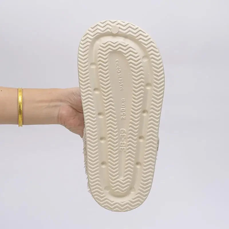 Waterproof Eva Furry Soft Thick Slippers