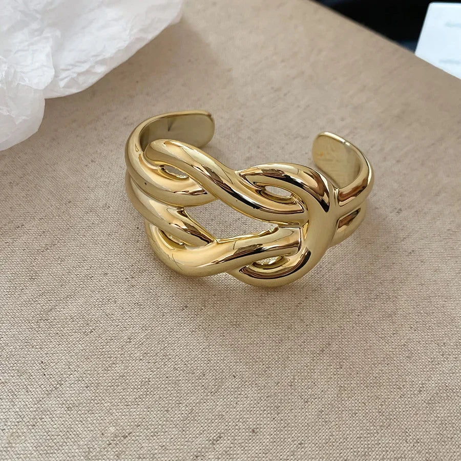 Geometric Glossy Opening Bangle Bracelets