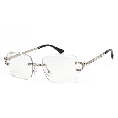Rimless Square Vintage Diamond Sunglasses