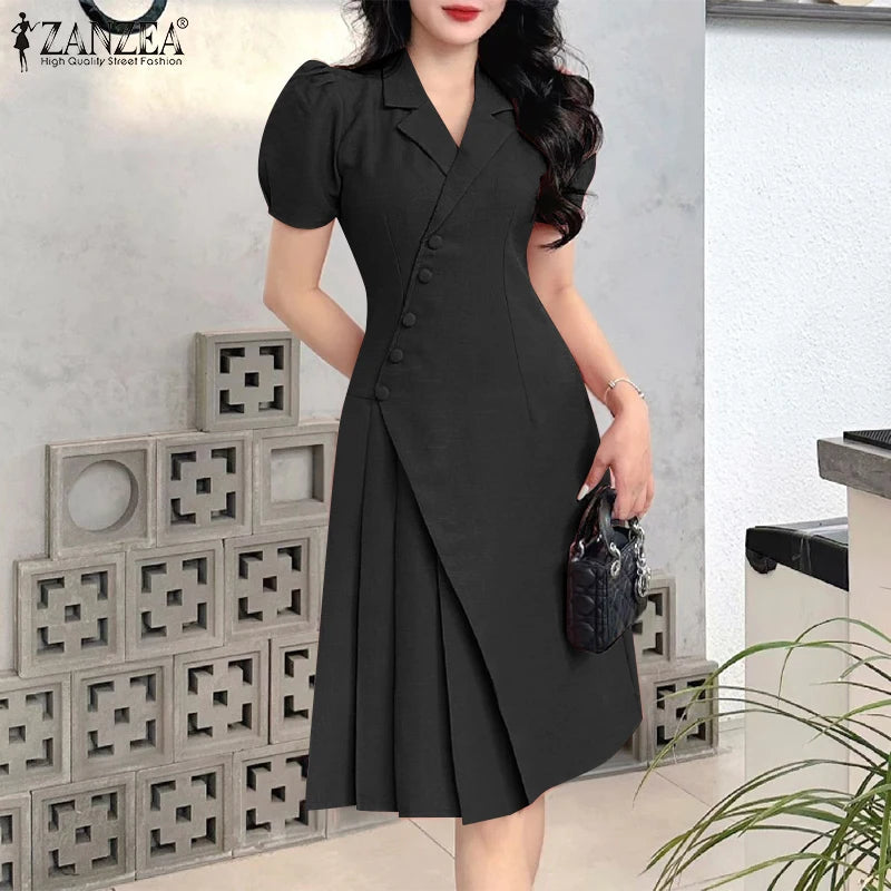 Elegante vestido de verano informal de manga corta