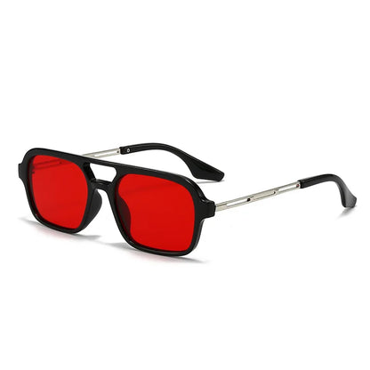 Metal Frame Square Black Rectangle Sunglasses