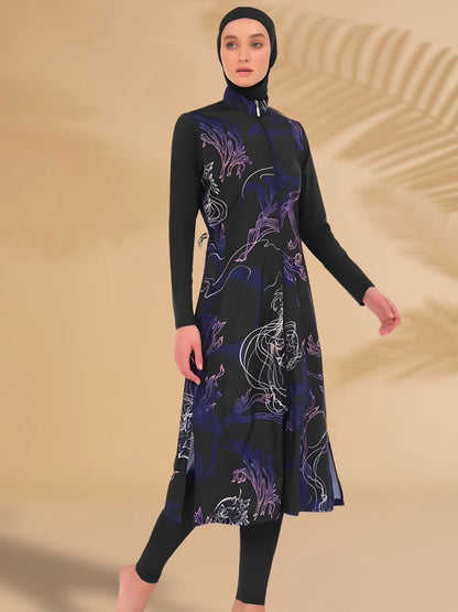 3PCS/Set Muslim Modest Burkini Swimming Suit