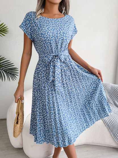 Short Sleeve High Waist Dress