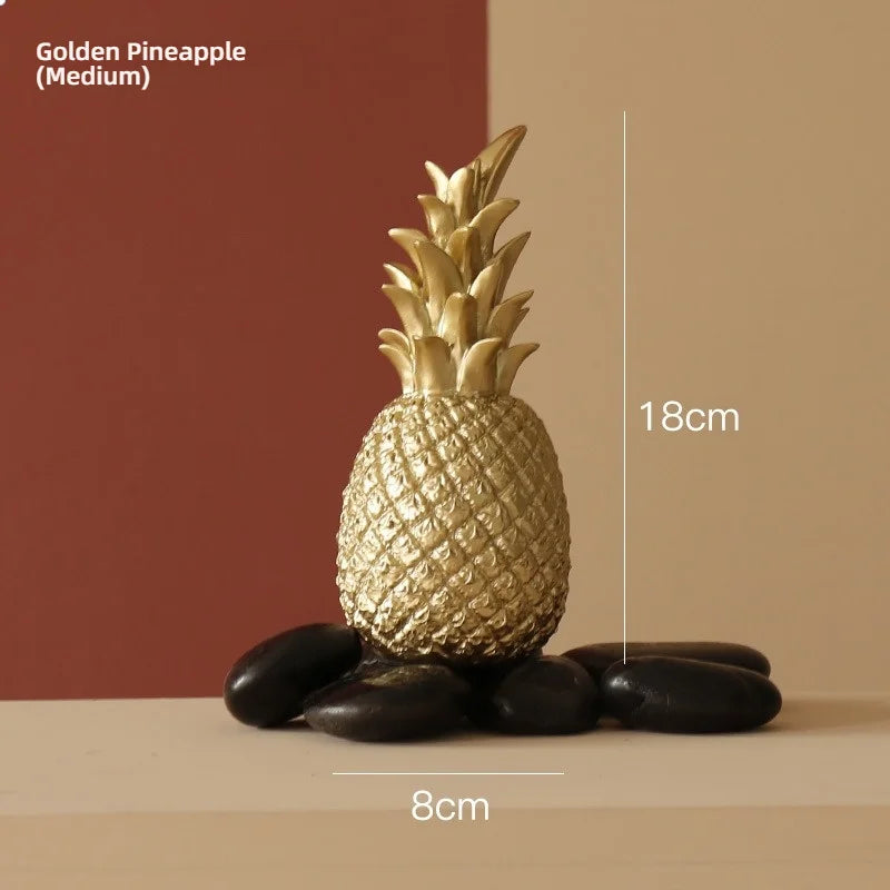Nordic Gold Pineapple Sculpture Decoration