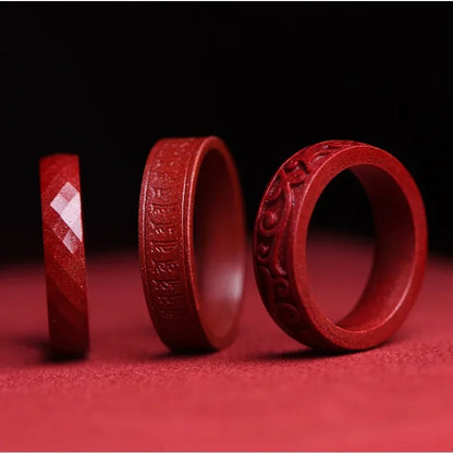 Lucky Cinnabar Red Gift Girlfriend Couple Love Luxury Rings