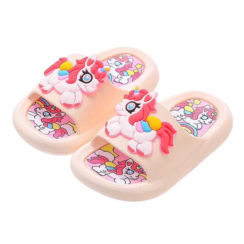 Girls Slippers Soft Bottom Anti-Slip Cute Unicorn Bathing