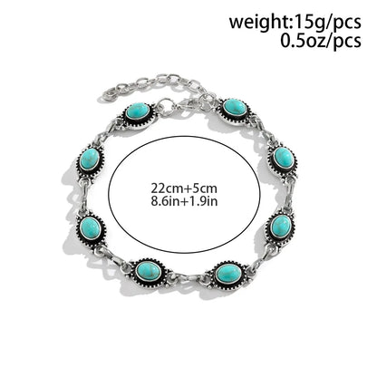 Boho Vintage Blue Seed Bead Chain Bracelets