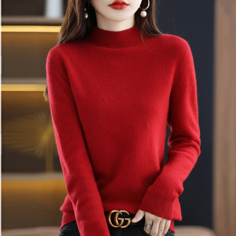 Wool Half-neck Cashmere Sweater