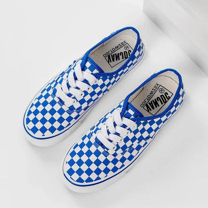 Plaid Canvas Unisex Breathable Sports Sneakers