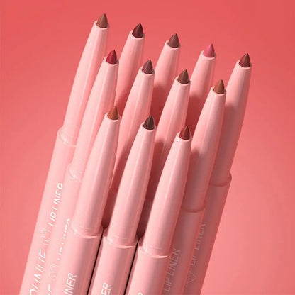 Matte Lip liner Pen 12Color Waterproof Fine Lipstick Slim Lip Outline Contour Makeup