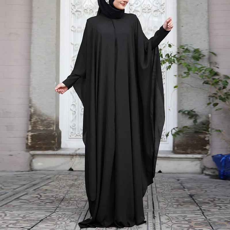 عبايات شيفون بأكمام طويلة للمسلمات