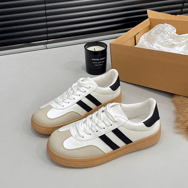 Casual Lace Up Flats Tennis  Walking Sneakers