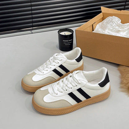 Casual Lace Up Flats Tennis  Walking Sneakers