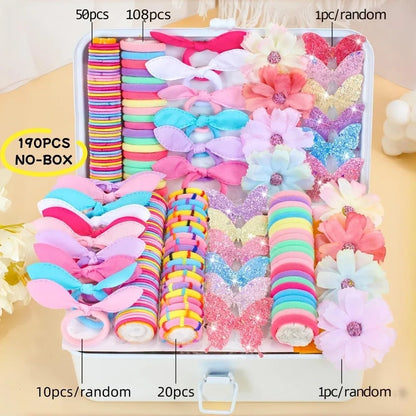 Bow High Elastic Hair Accessories Set No Hurt Hair Colorful Girls Hair Bands