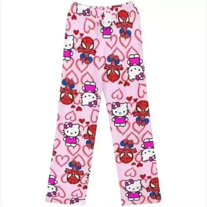 Hello Kitty Spider-Man Cotton Loose Pajama Pants