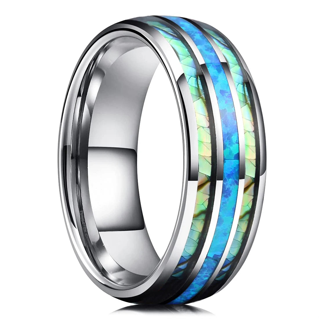 8mm Stainless Steel Galaxy Style Colorful  Rings