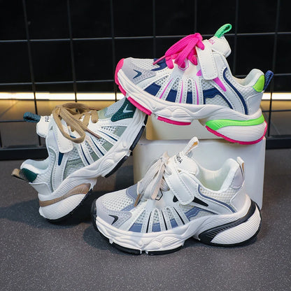 Mesh Breathable Chunky Non Slip Lace Up Sneakers