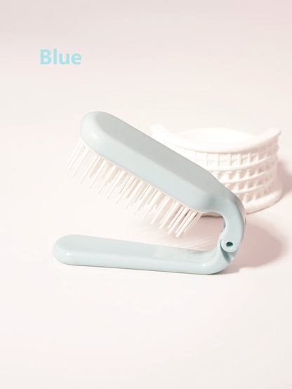 Foldable portable hair comb head hair wigs