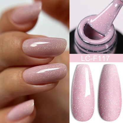 Pink Glitter Nail Gel Polish