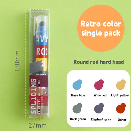 12 Color Splicing Highlighter Multi-color Pen Graffiti Line Marker Pen