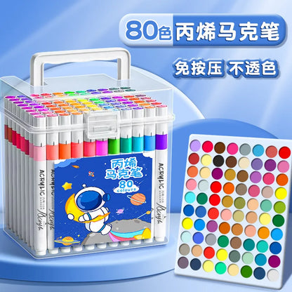 24/36/48/80/120 color acrylic marker pen waterproof stackable