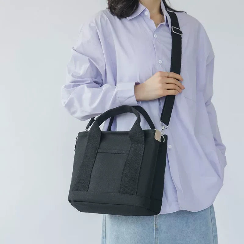 Casual Canvas Crossbody Adjustable Strap Tote Multiple Bag