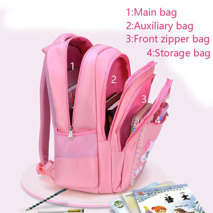 Backpack Pink Cute Cat Kindergarten Kid School Bag