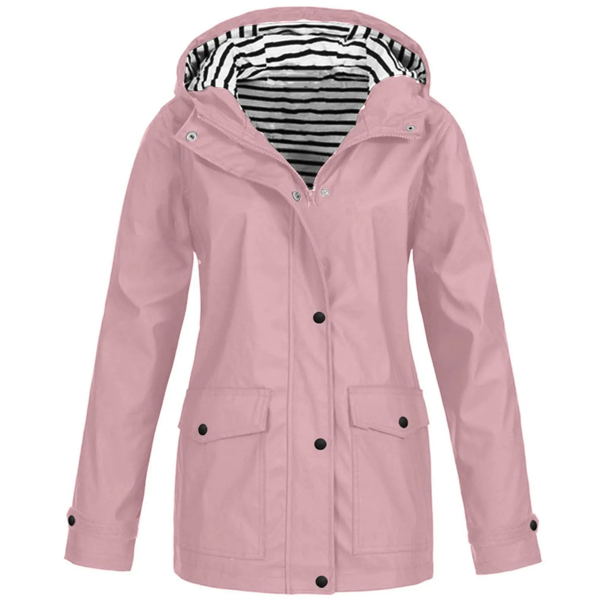 Rain Heat Retaining Outdoor Plus Size Waterproof Hooded Raincoat Coat