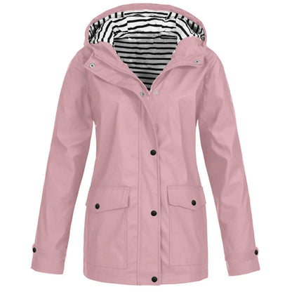 Rain Heat Retaining Outdoor Plus Size Waterproof Hooded Raincoat Coat