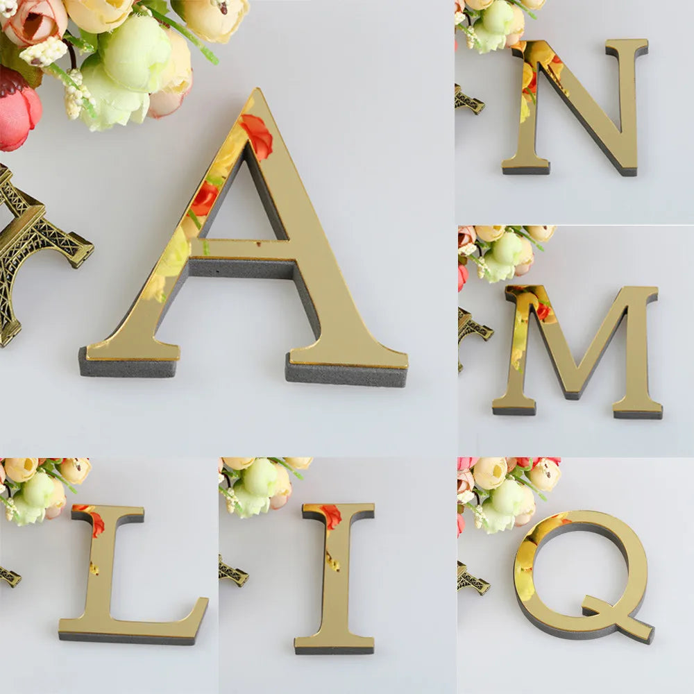 3D Mirror 26 Alphabet Letters Wall Stickers