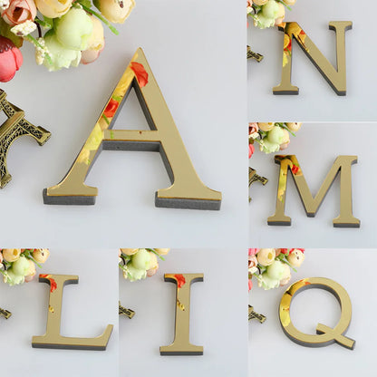 3D Mirror 26 Alphabet Letters Wall Stickers