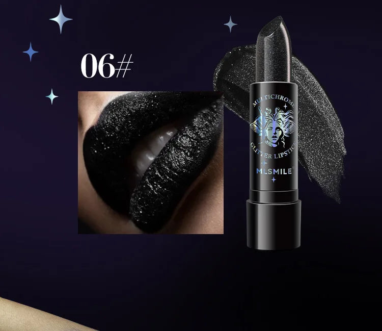 Glitter Lipstick Waterproof Diamond Pearlescent Metallic