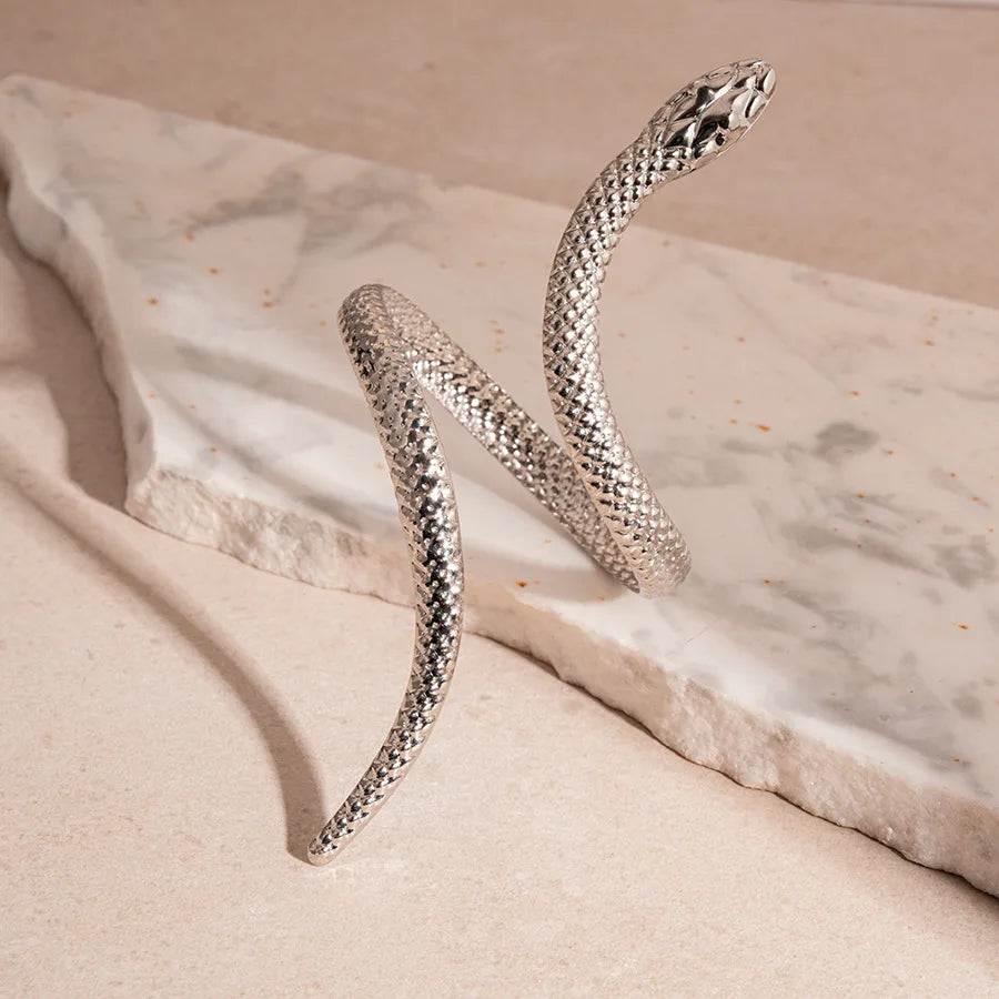 Snake Shaped Cuff Bracelet Ring Set