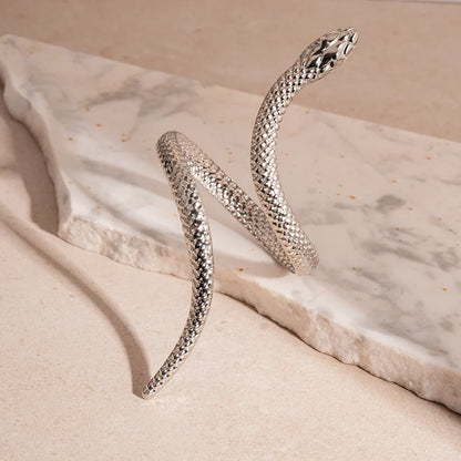 Snake Shaped Cuff Bracelet Ring Set
