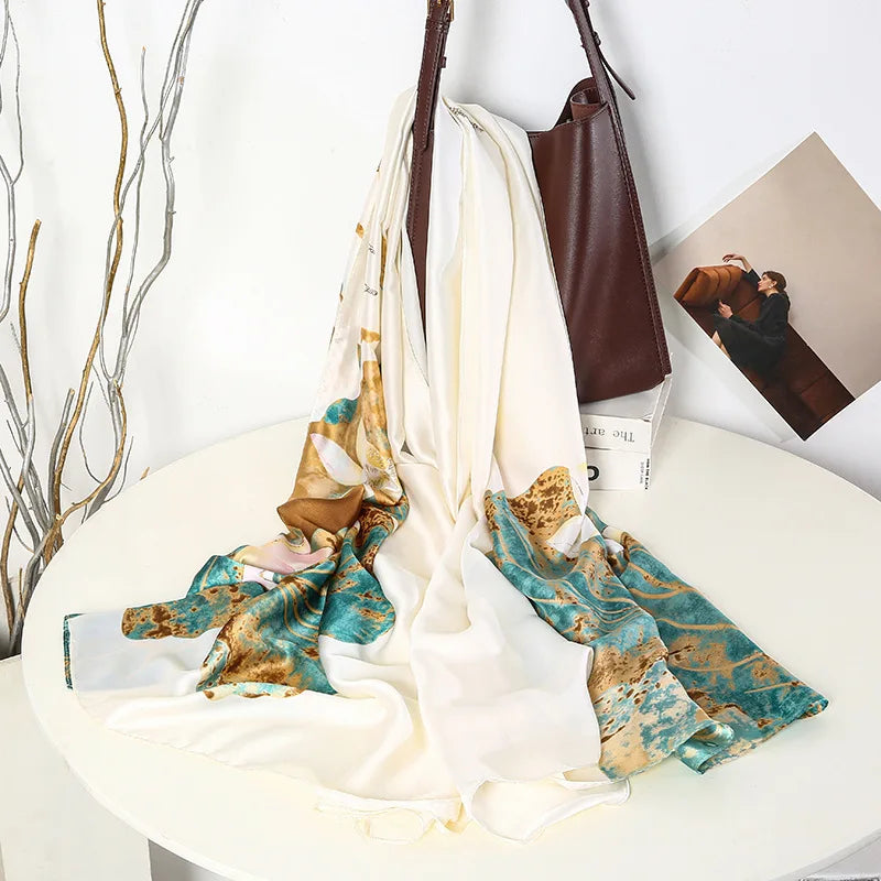 180*90cm Luxury Classic Sun Protection Silk Scarves Silk Shawl