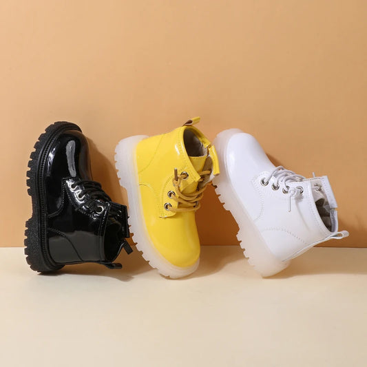 Baby Leather Waterproof Rubber Toddler Boots