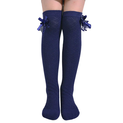 Knee High Golf Cotton Bow Long Stitch Sock