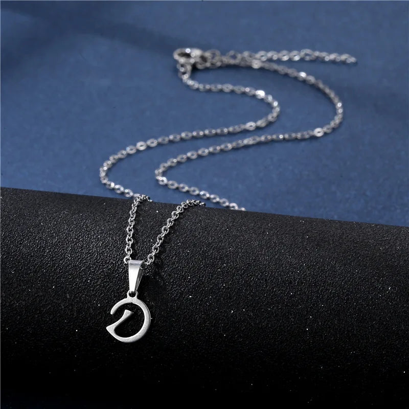 Letter Stainless Steel Letter Glossy Choker Necklaces
