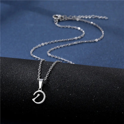 Letter Stainless Steel Letter Glossy Choker Necklaces