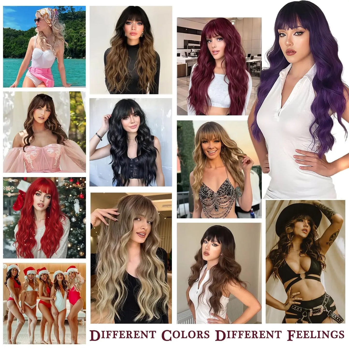 black synthetic curly wig