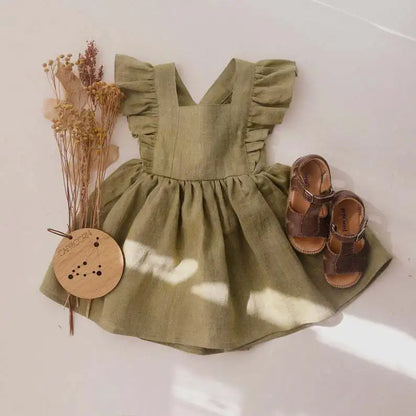 Summer Toddler Girl 100% Cotton Ruffles Baby Dress