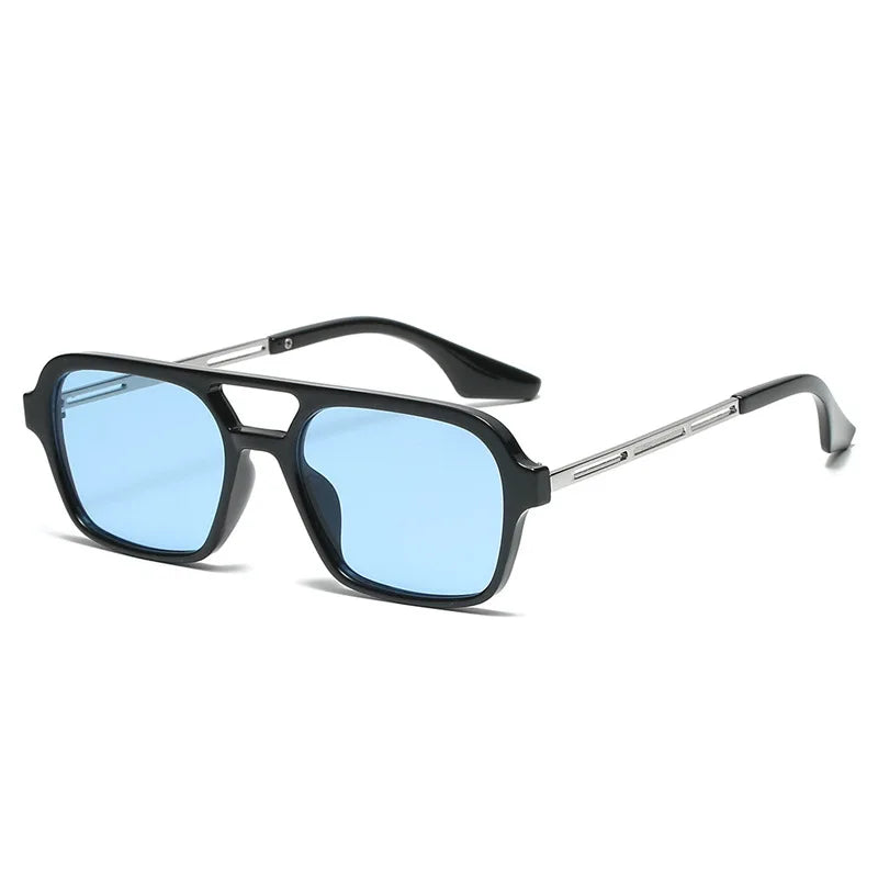 Square Small Frame Double Beam Sunglasses