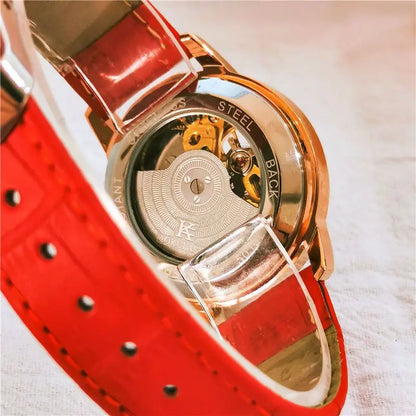 Aogulas Genuine Hollow-Out Diamond-Encrusted Fully Automatic Mechanical Watch