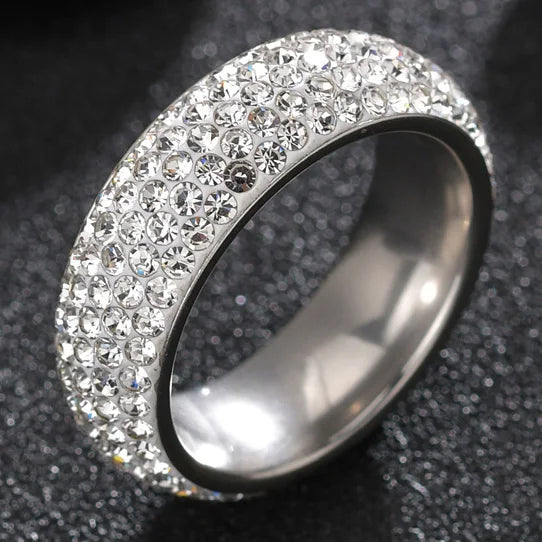 Blue Black Red Clear Crystal Ring