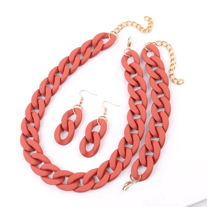 Fish Sheep Acrylic Chunky Chain Choker Necklace