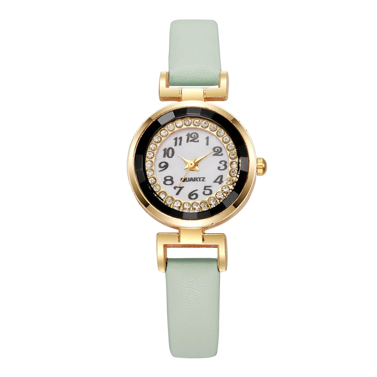 Small Arabic Casual Leather Strap Watch