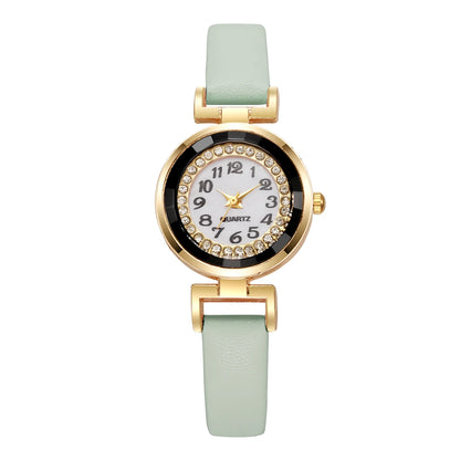 Small Arabic Casual Leather Strap Watch